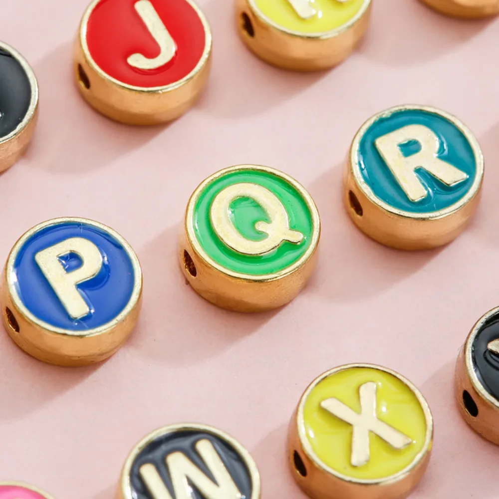 

Hot-selling letter interval beads accessories, alloy colored beads, diy loose beads and letter ornaments