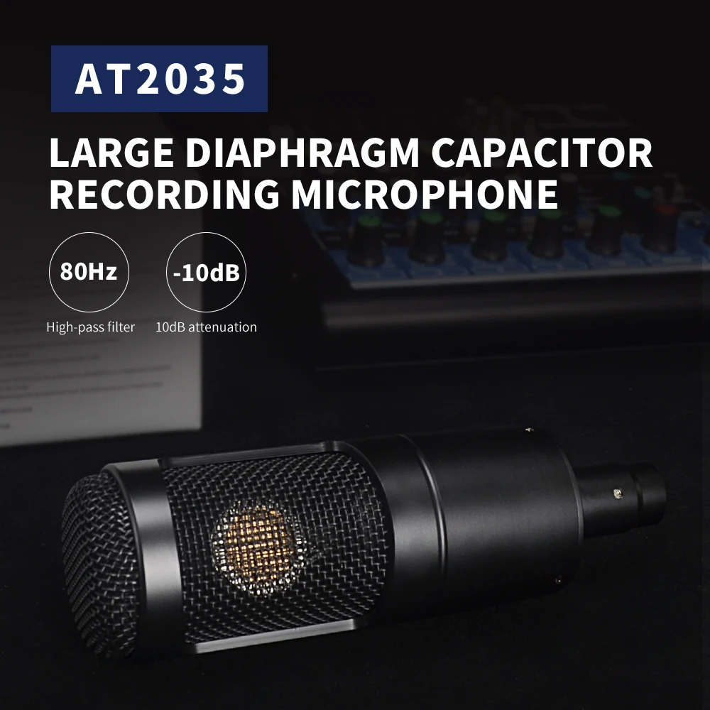 AT2035 Microphone FOR Audio-Technica AT2035 Condenser Microphone Heart-shaped condenser microphone for studio podcast