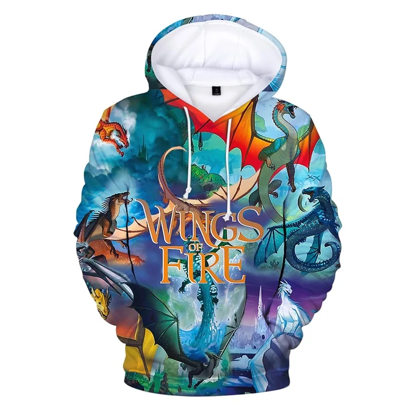 Wings Of Fire Dragon Graphic Hoodies For Men 3D Print Novelty Pullover Sweatshirts Casual Oversized Hoodie Streetwear