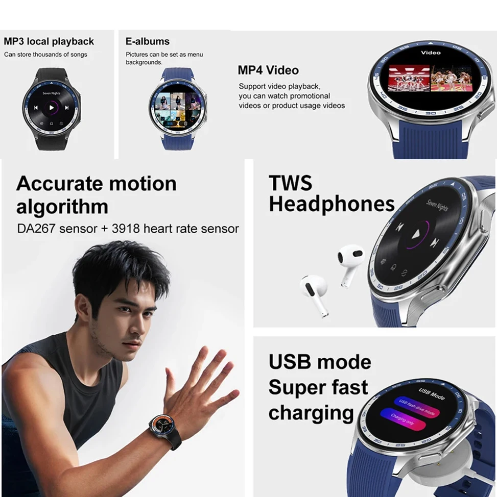 2025 New Smart Watch Bluetooth Call Watch Sleep Heart Rate Detection Smart Watches Blood Oxygen Monitor Activity Tracker Compass