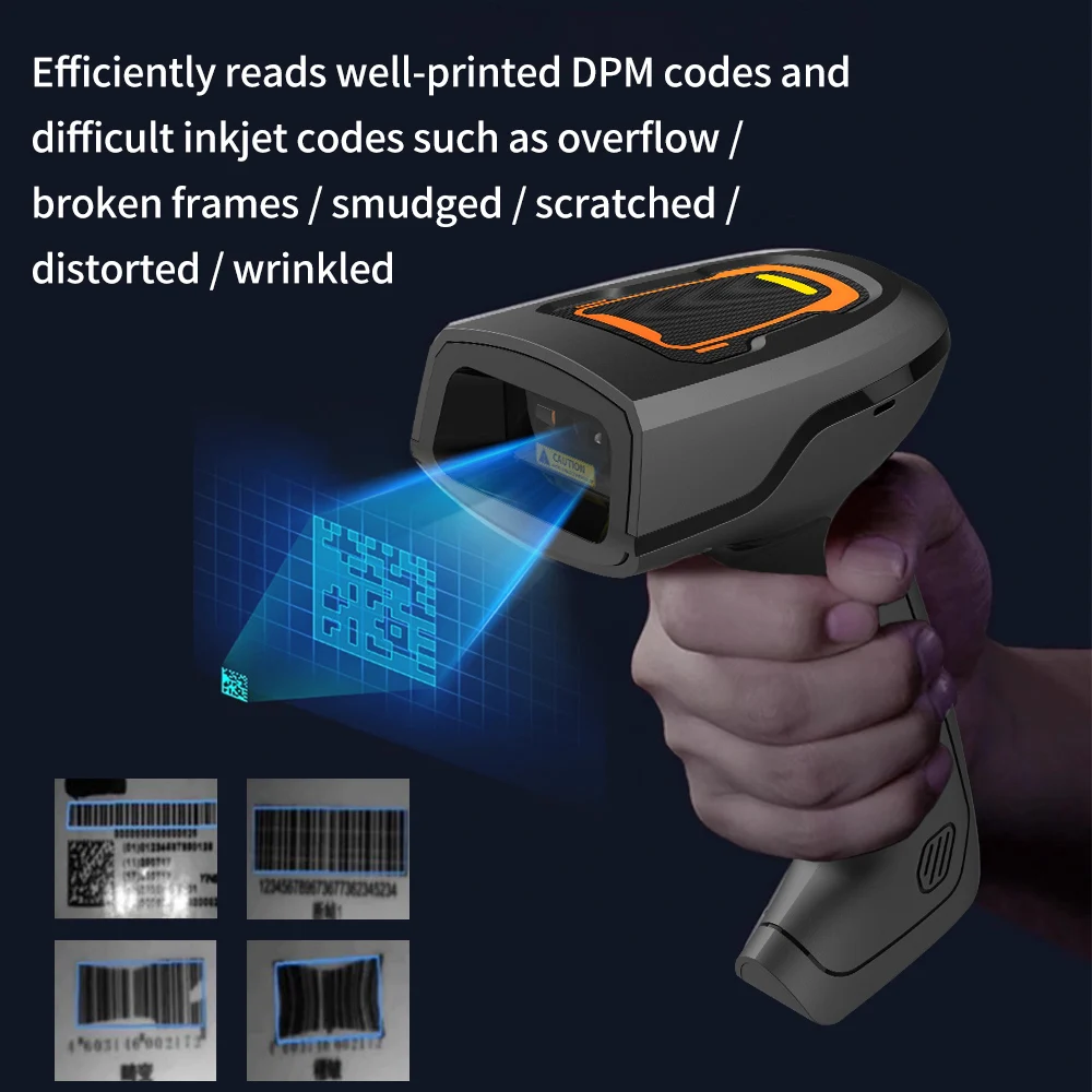 GTCODESTAR 2D Industrial Barcode Scanner Handheld Barcode Reader 2.4G Qr Code Scanner Wireless Scanning Gun with Scanners Stand