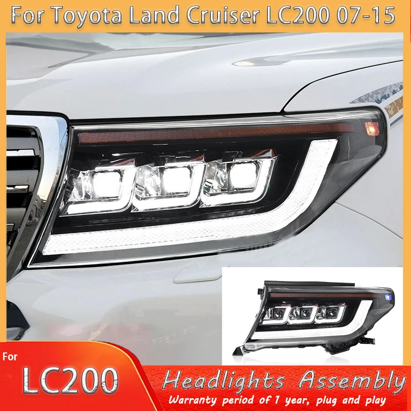 

Car Front Lamps for Toyota Land Cruiser Lc200 2008-2015 Auto Headlights Assembly Upgrade Led Projector Lens Hot Sale Accessories