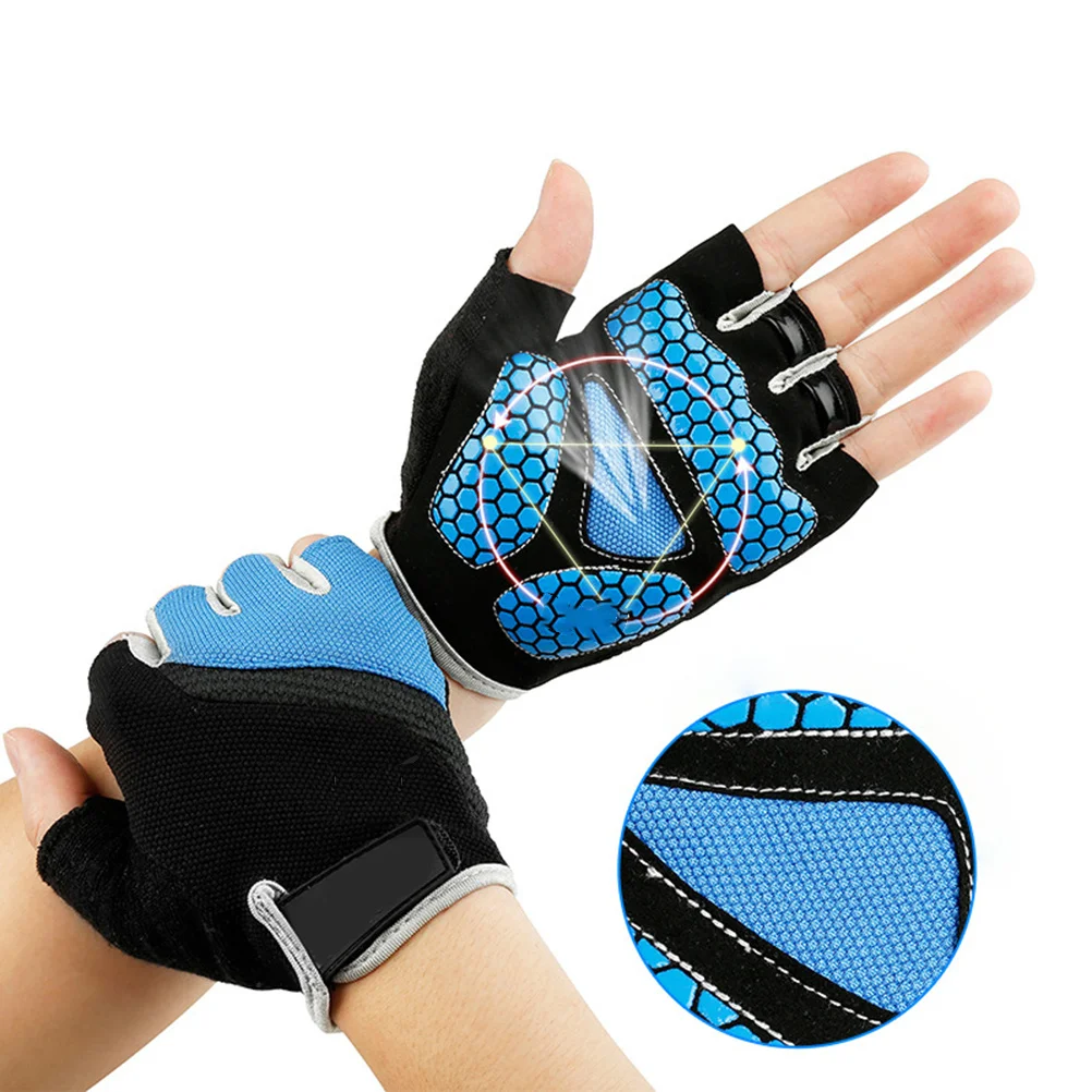 

1Pair Lightweight Silica Gel Cycling Gloves Half Finger for Comfortable Workout Outdoor Sports Blue S Cycling Gloves