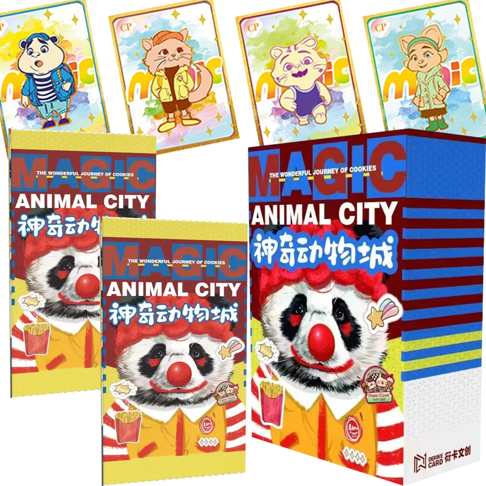 

Magic Animal City Game Collection Cards Adorable Cartoon Characters Lesser Panda Brown Bear Trendy Cool Portrait Card Kid Gift
