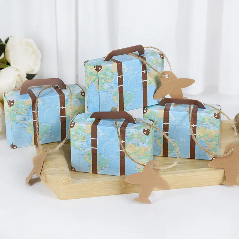 Suitcase Shape Candy Boxes with Airplane Tags