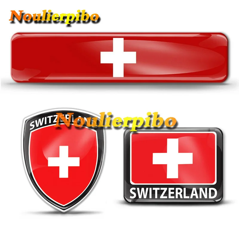 

Switzerland Flag Car Sticker 3D Gel Silicone Dome Vinyl Waterproof Sunscreen Decal Car Window Bumper Mirror Trunk Laptop Decal