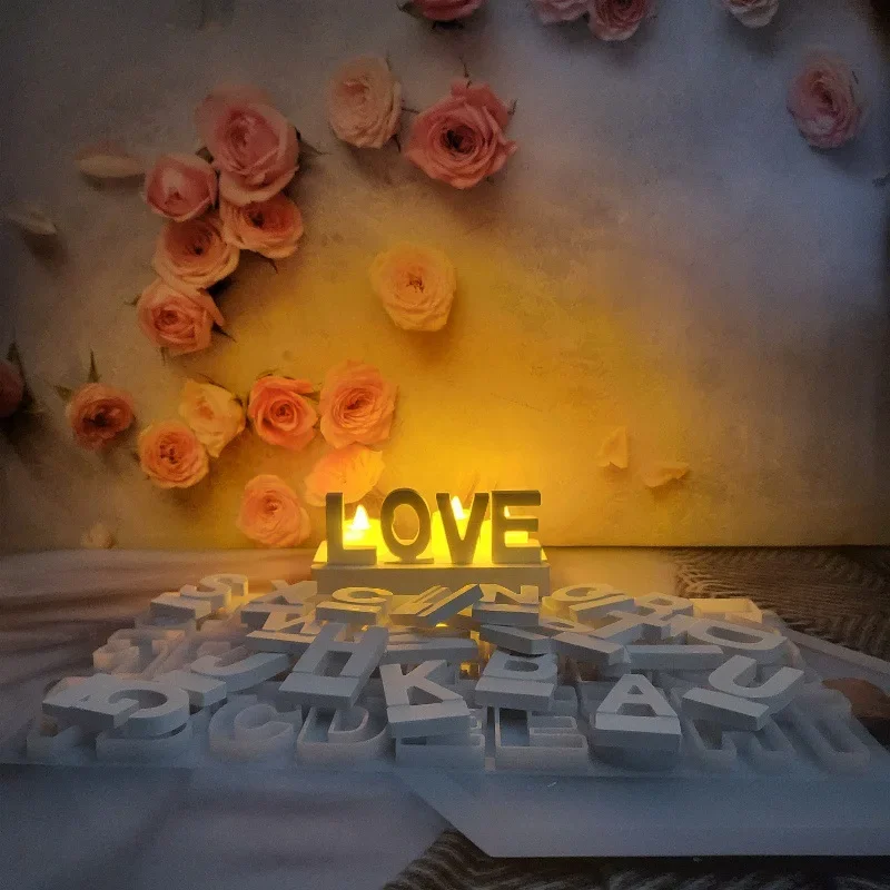 26 حرفًا من قوالب الجص للزينة على شكل حرف الأبجدية، قوالب السيليكون DIY