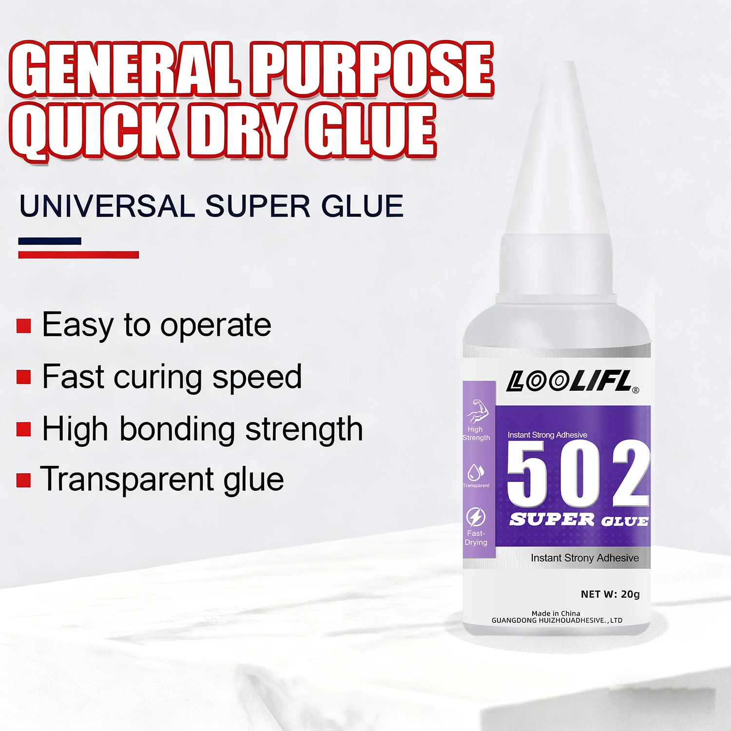502 Super Glue Quick-drying Strong Cyanoacrylate Glue Is Used For DIY Handicraft Repair Of Metal, Wood, Plastic And Ceramics.20g view 3