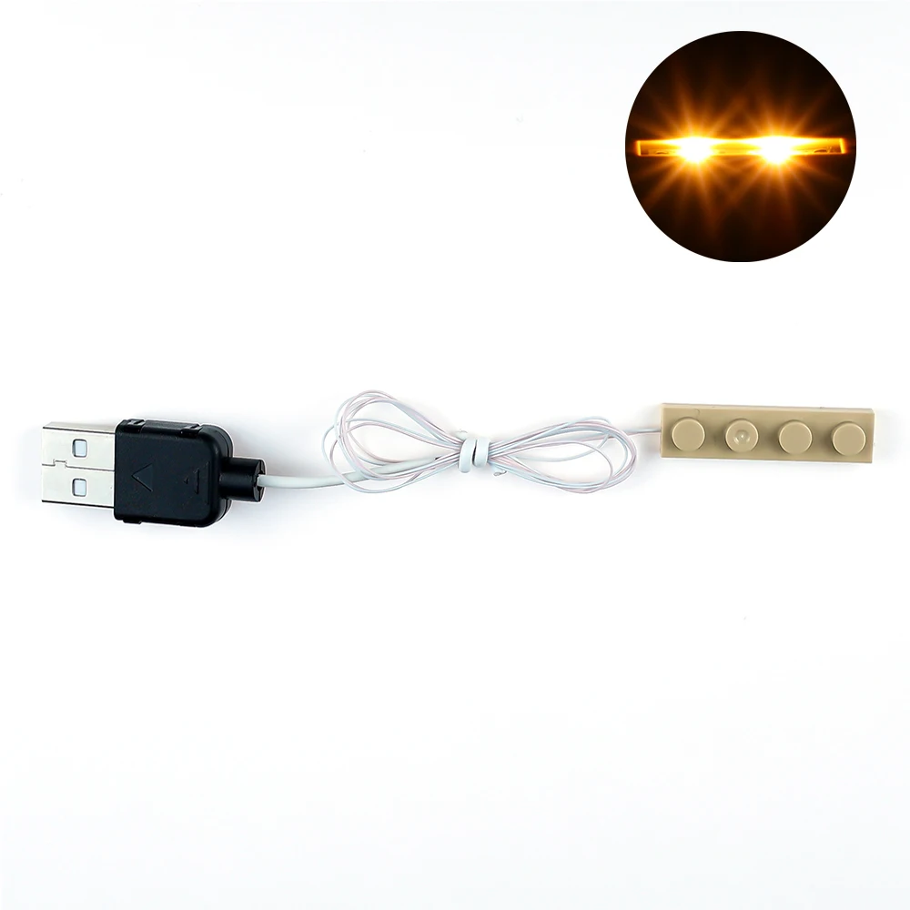 Strip Lights With Bricks LED Light Kit 15cm Terminal Line USB Port DIY Toy Set Compatible Building Blocks Model
