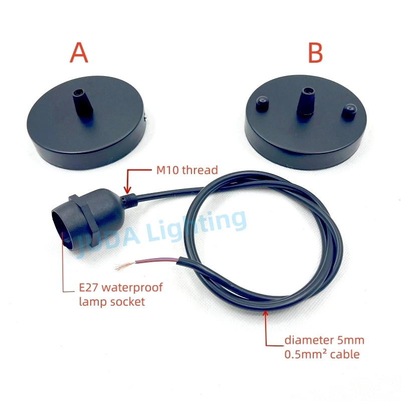 E27 Waterproof Lamp Socket Outdoor Waterproof Base Pendant Lamp Holder for Outdoor Wired Rainproof Lantern Light Lamp Base DIY