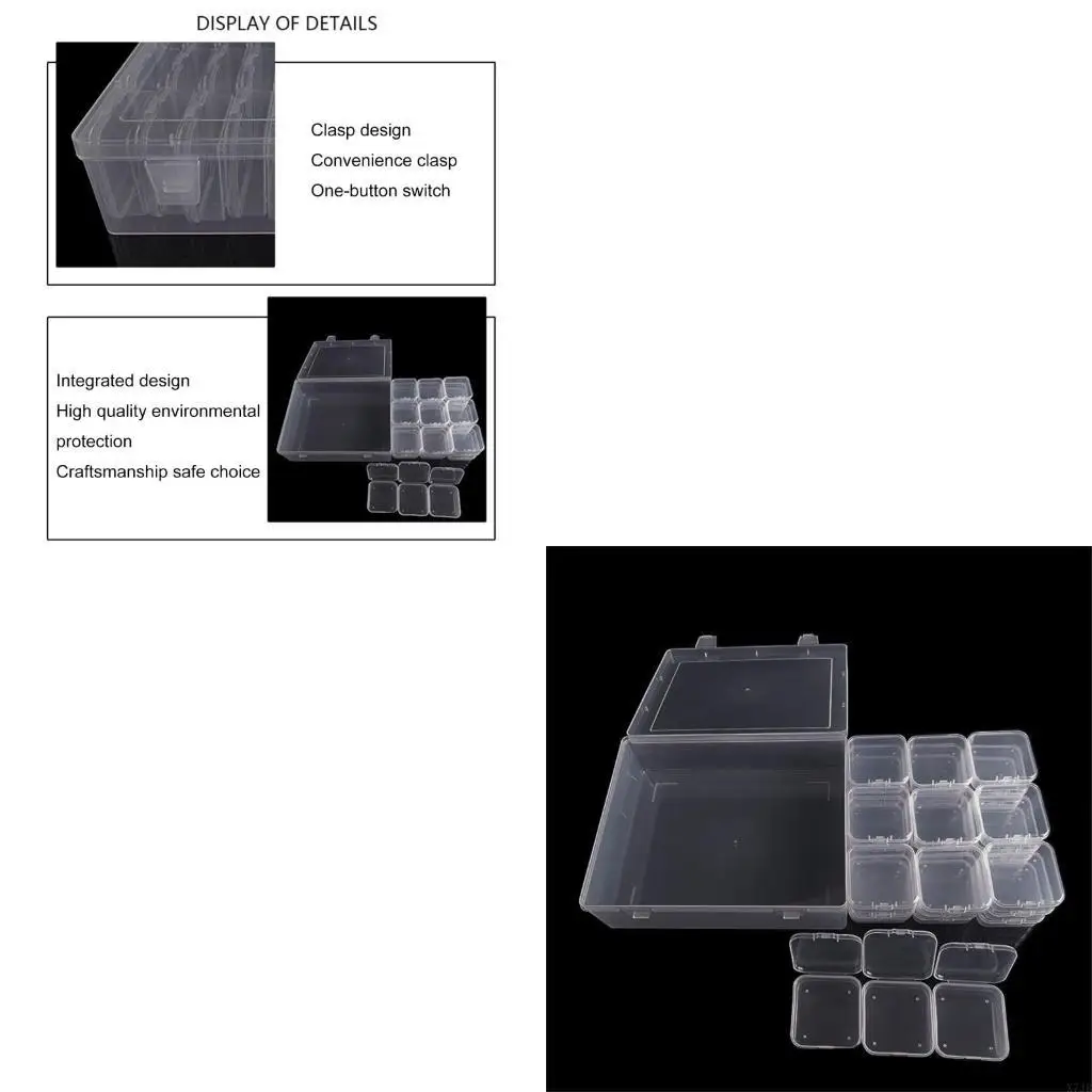 

Rectangle Transparent Box Clear Storage Cases Plastic Organizers for Small Parts