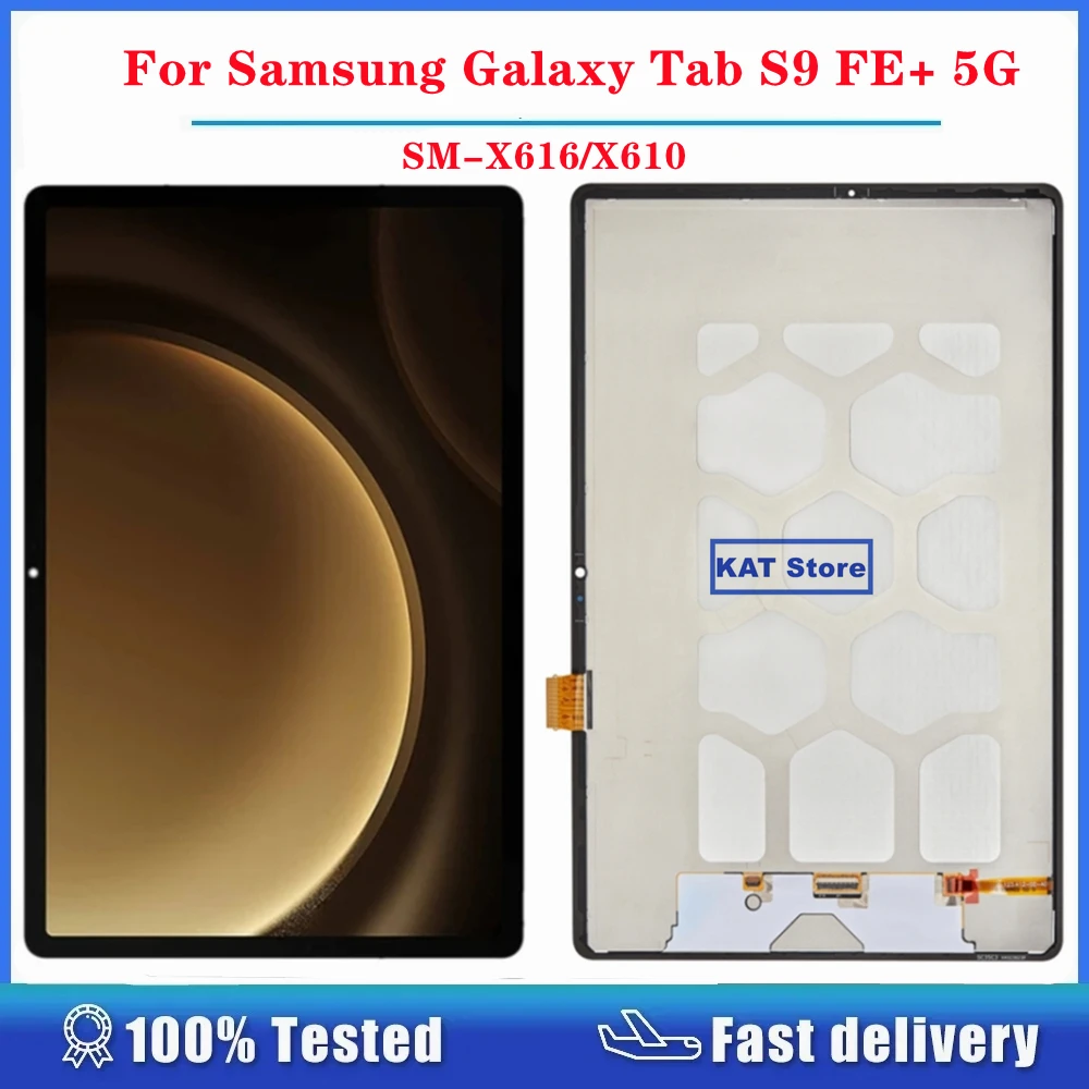 

Compatible For Samsung Galaxy Tab S9 FE+ FE Plus X610 X616B X616 LCD Display Screen Touch Digitizer Full Assembly Replacement