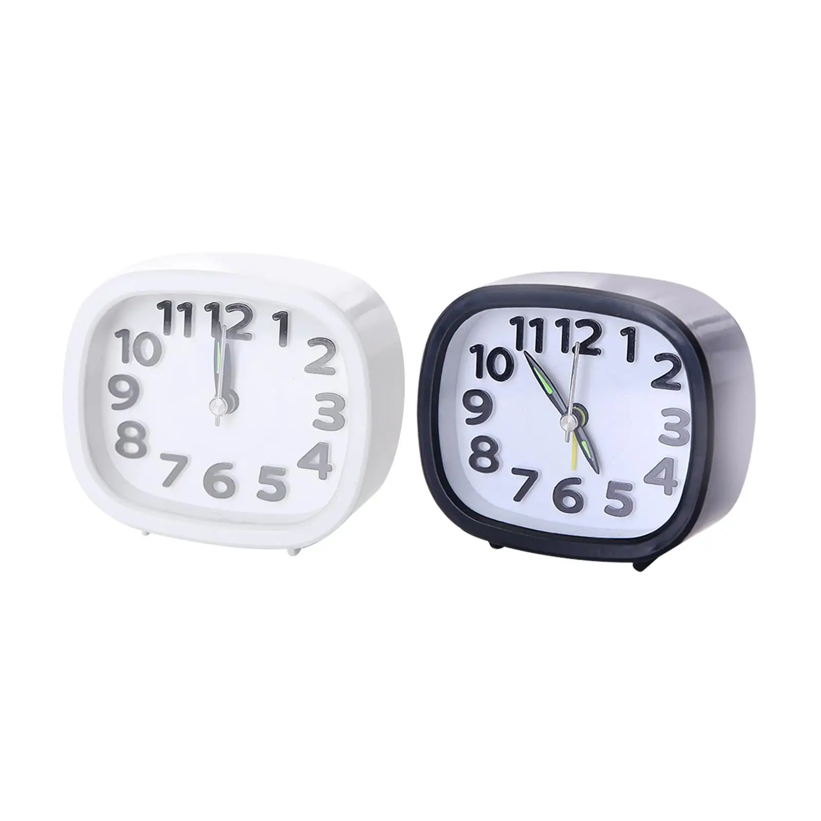 Alarm Clock Silent Sweeping Desk Bedroom Decor Battery Operated Clocks for Kids Boys Girls