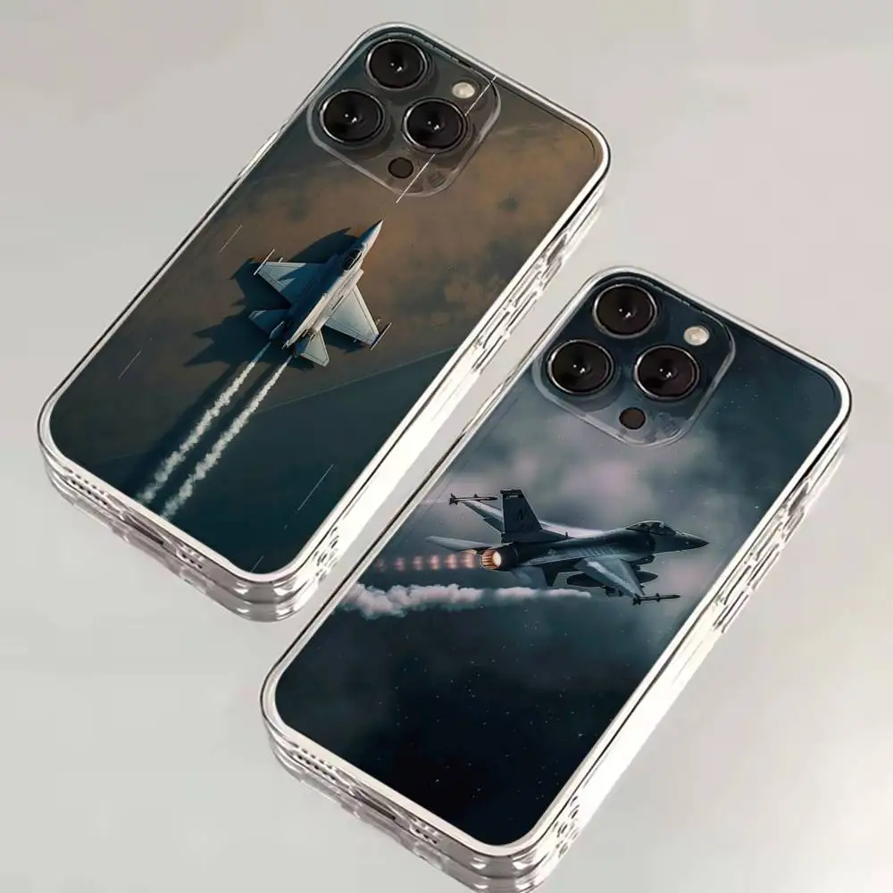 

Fighter Plane Phone Case For iPhone 16,15,14,13,12,11,17 Pro,Max,Plus,X,XS,XR,SE,Mini Transparent Soft Cover