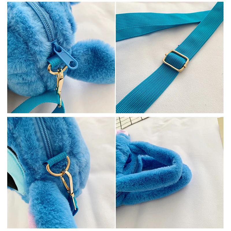 Sac à main en peluche Disney Stitch pour fille, sac à bandoulière, sac de rangement, dessin animé animé, jouet en peluche mignon, cadeau