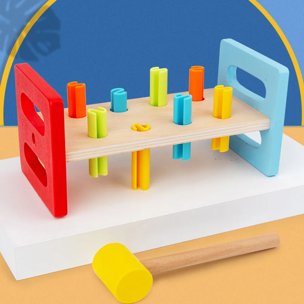 1 zestaw Kolorowa gra edukacyjna dla dzieci z młotkami, zabawa w uderzanie, trening dla dzieci, aktywność uderzanie, drewniana gra w uderzanie.