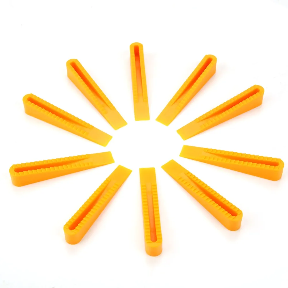 100pcs Yellow Tile Leveling System Building Supplies Scaffolding Accessories Tile Leveler Wedges Tile Leveling Spacers