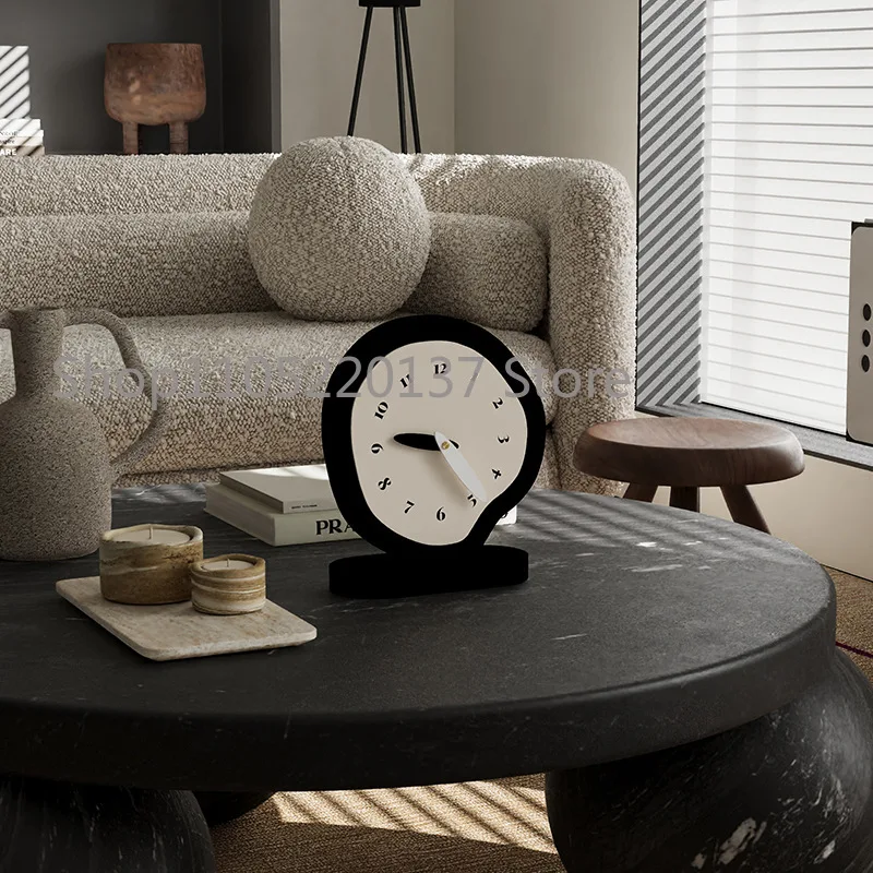 Cream Wind Internet Celebrity Living Room Entrance Desktop Ornament Hour Clock Pendulum Desktop Silent Creative High
