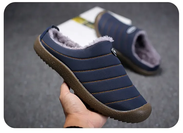 Men's Winter Warm Cotton Mop with Soft Sole and Thick Cotton Winter Boots, Indoor and Outdoor Couple's New 2025 Casual Shoes