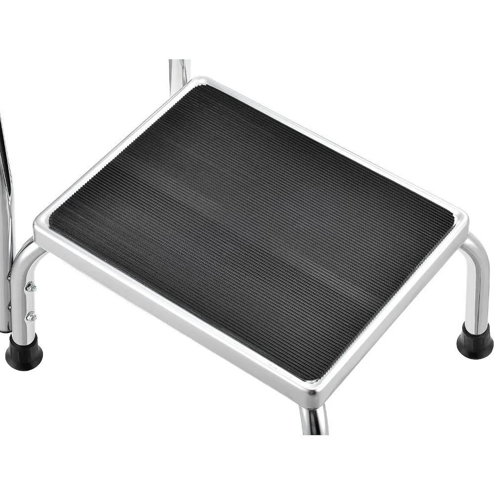 Medical Step Stool with 36-1/4"H Handrail, Non-Skid Rubber Footstool Platform