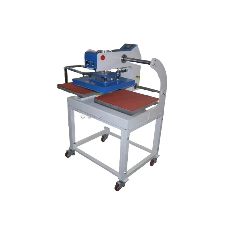 آلة الضغط الحراري للتي شيرت ذات المحطة المزدوجة آلة الضغط الحراري الهوائية الأوتوماتيكية 40 * 60 سم