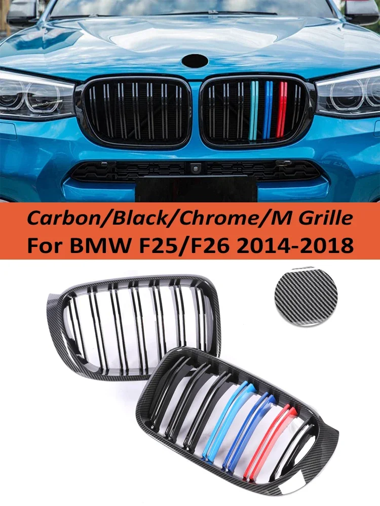 

Front Bumper Kindey Grille Racing Carbon Grill For BMW X3 X4 F25 F26 2014-2018 X3M M Style Lower Facelift Grille Car Accessories