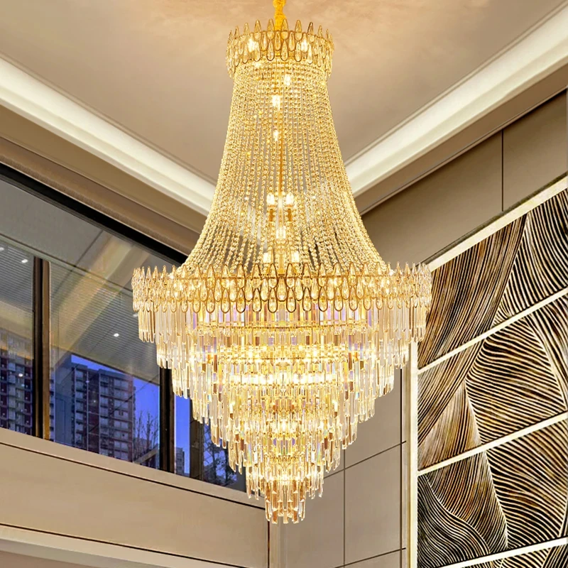 Nordic Modern Crystal Chandelier Wedding Hall Villa Hotel Hall Living Room Home Decoration Ceiling Light Luxurious Pendent Lamp