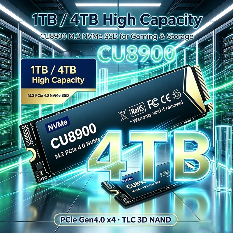 New Original CU8900 PCIe4.0 M.2 NVMe SSD 1TB 2TB 4TB PS5 Gaming SSD Internal Solid State Drive M2 2280 SSD for Content Creators