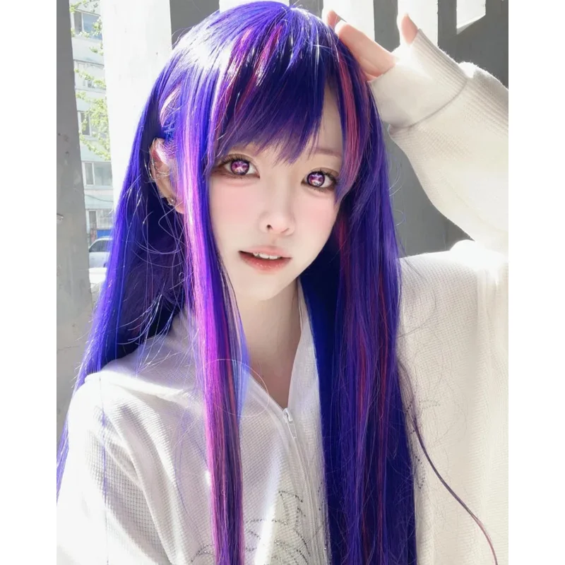 

Oshi No Ko Hoshino Ai Cosplay Wig Long Dark Purple Rose Pink Wig Ai Hoshino Cosplay Wigs Heat Resistant Synthetic Wigs Wig Cap