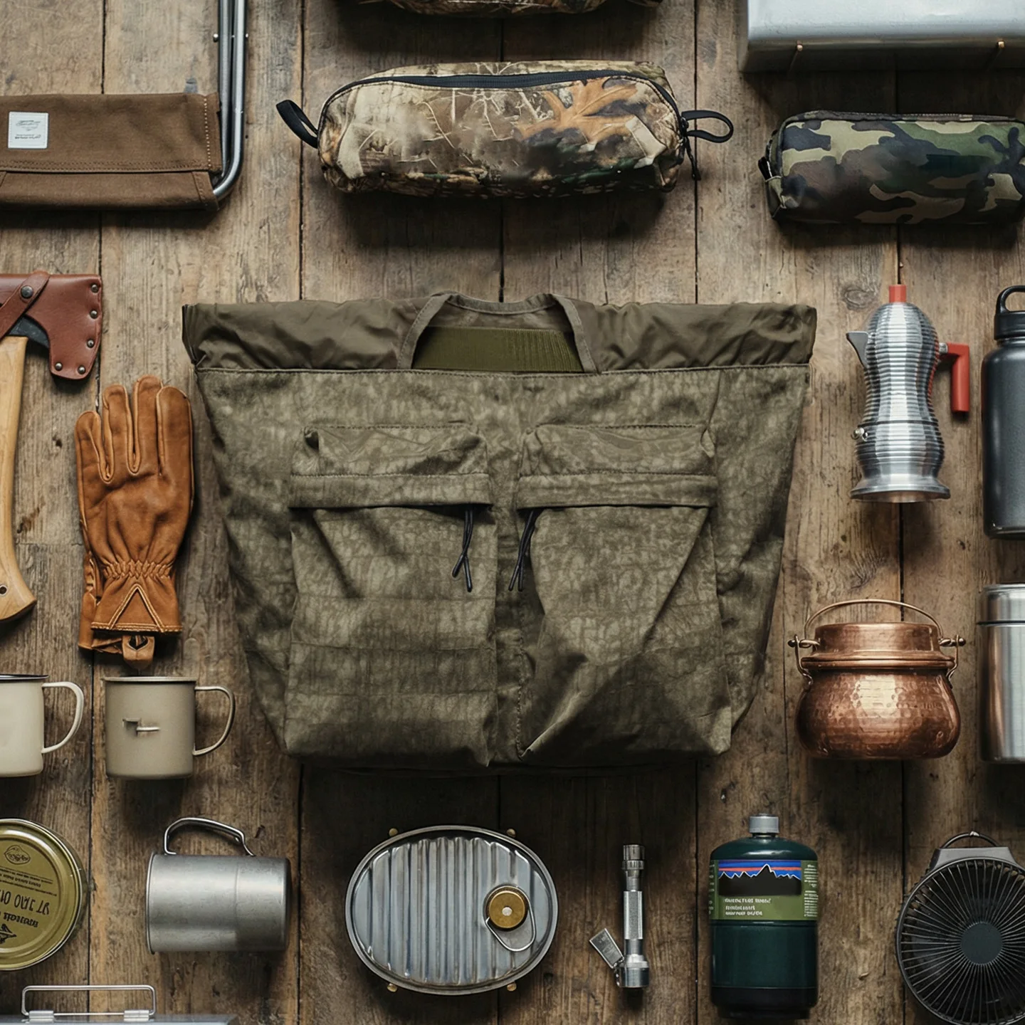 Maden Vintage Outdoor Pilot Helmet Bag Large Capacity Military Green Tactical Crossbody Bag for Men Carryall Handle Hiking Pack