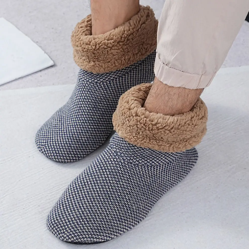 

Милые толстые термоноски в полоску, противоскользящие, флисовые, для дома, пушистые, вязаные, зимние, теплые, женские