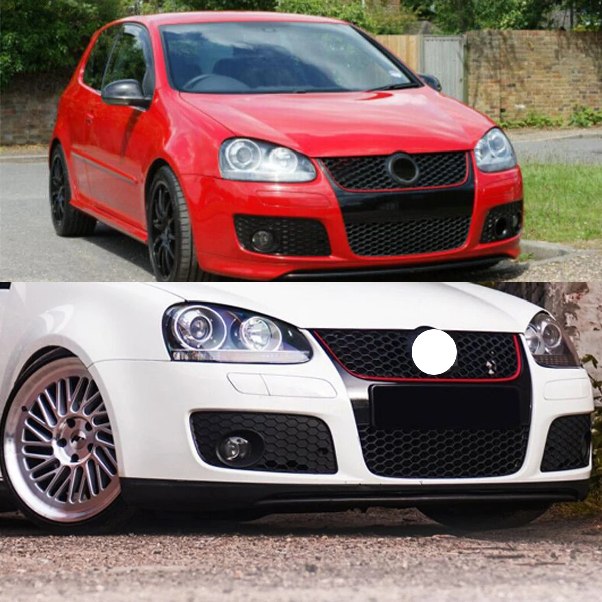 

Front Honeycomb Grille Black with Red Trim for Volkswagen VW Golf MK5 Jetta GLI GTI 2006 2007 2008 2009 Bumper Centre Grill Mesh