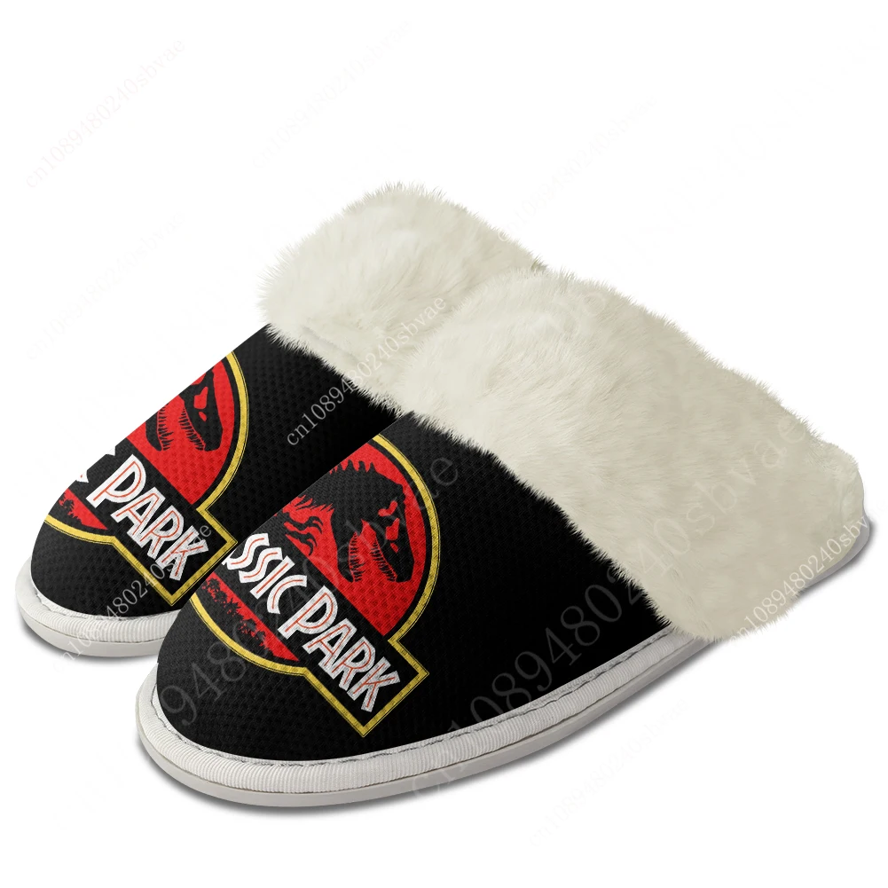 

Dinosaur World Jurassic Park Shoes Custom Slippers Mens Womens Home Cotton Plush Bedroom Casual Custom Thermal Slipper