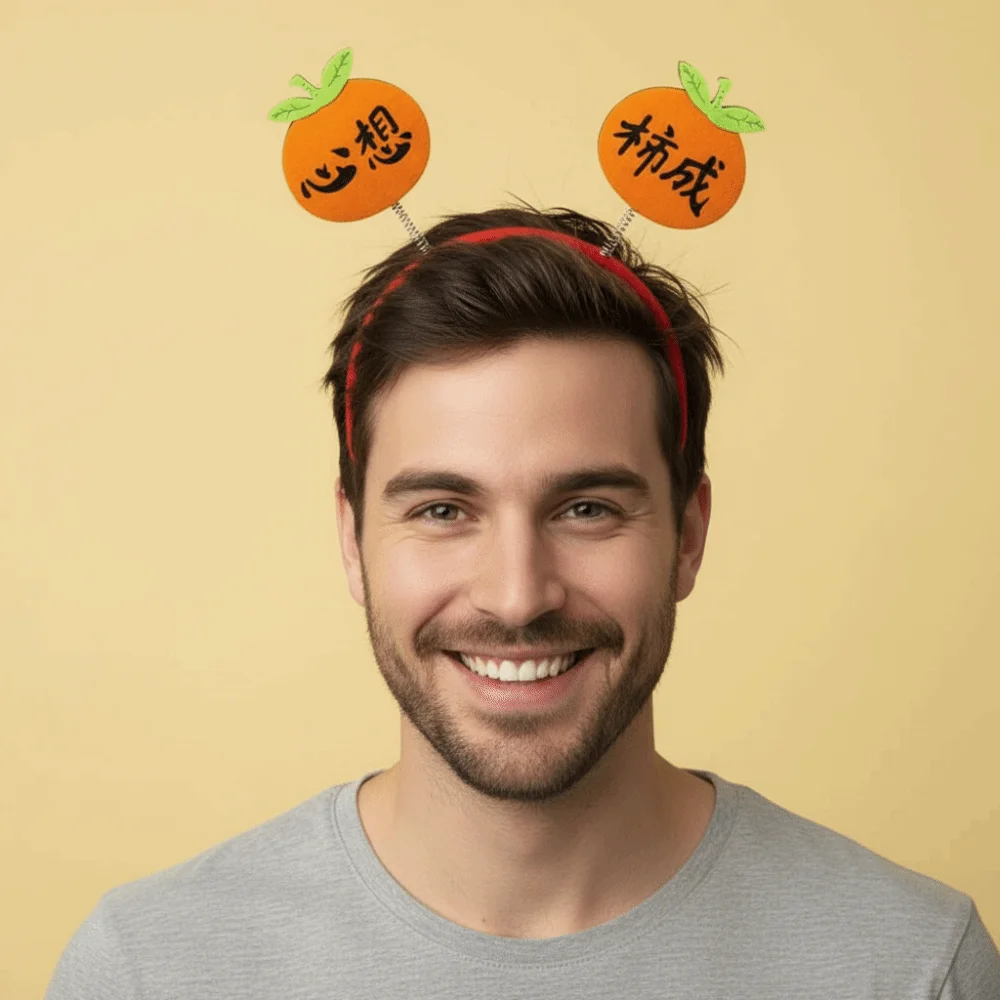 

Cloth 2026 Happy New Year Headband New Year Decorative Creative Christmas Headpiece Colorful Photo Prop Blessings Words Headwear