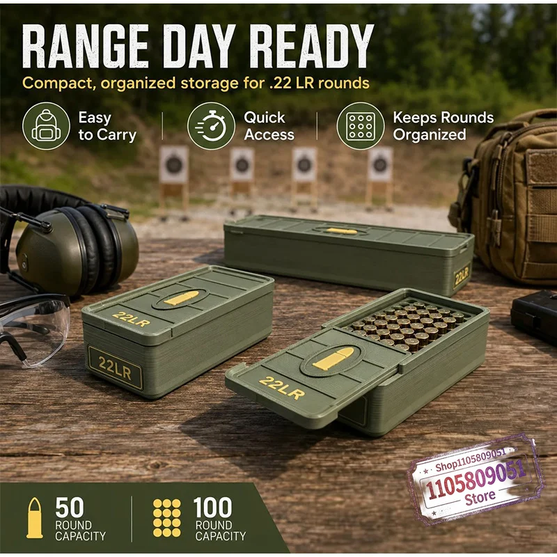 NEW Mini .22 LR Ammo Drawer Box, Holds 50/100 Rounds, Made Of Durable Plastic, Portable And Spill-proof Plastic Material 2026 view 3