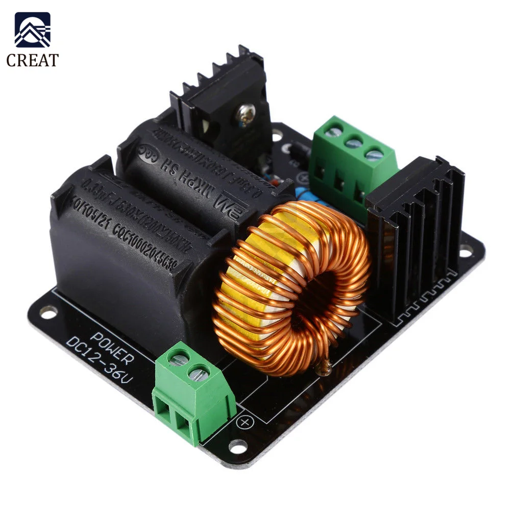 Alta Tensão Gerador Driver Board, Flyback Módulo Driver, Ignição Bobina Descarga, ZVS Tesla, DC 12-36V, 10A, 300W