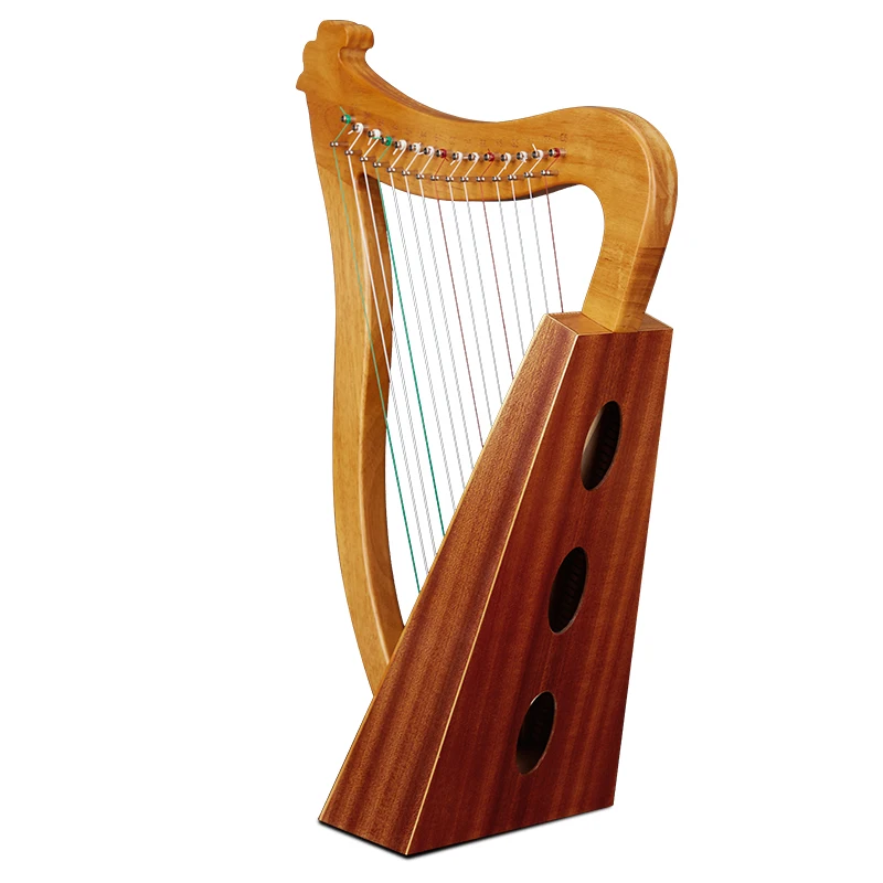 

Hooqu Portable Wooden 15 Strings Lyre Harp Small Harp Musical Instrument With Storage Bag