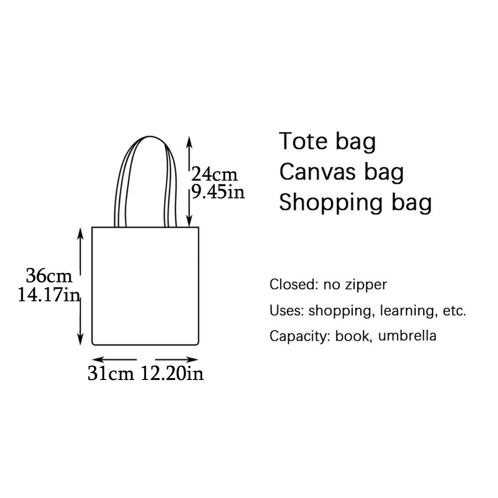 Double Print Fairy Tale World Lovely Casual Women Shopping Bags Cute Cartoon Girl Tote Child Gift Canvas Lady Handbag Shopper Ba