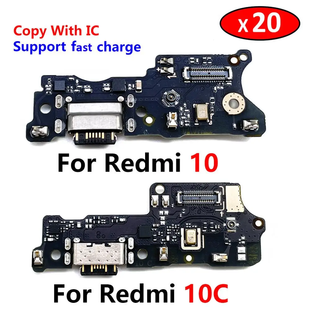 

20Pcs/Lot, USB Charge Port Jack Dock Connector Charging Board Flex Cable For Xiaomi Redmi 10 Redmi10 10C Prime Replacement Parts