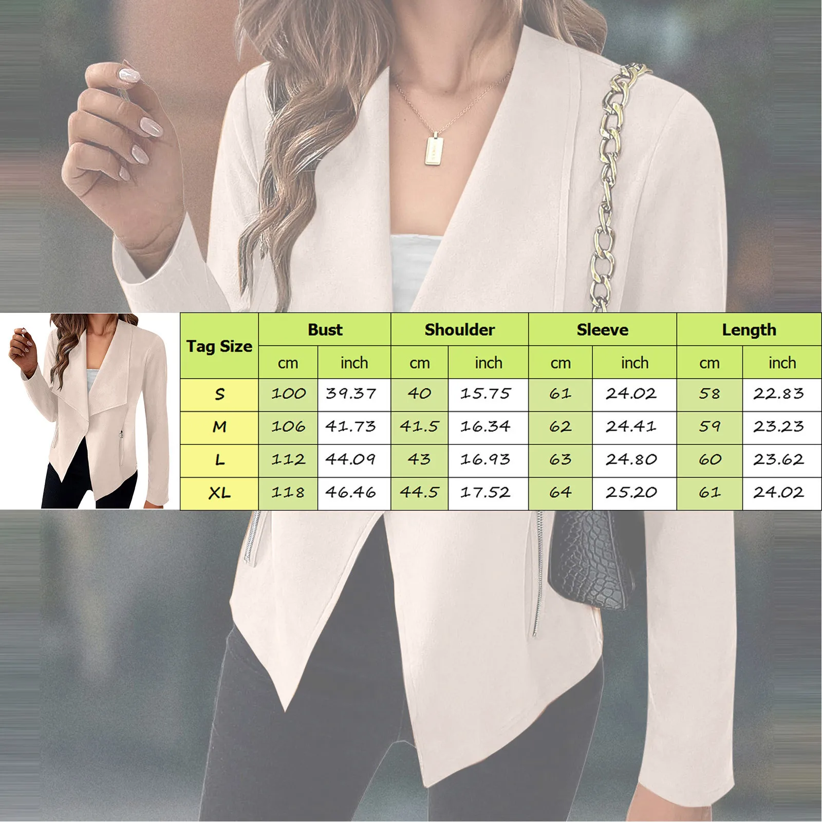 new Jacket coat for Women 2024 Autumn Solid Color Long Sleeve Women Fashion Simple Blazer Slim Zipper Pocket Women Jackets