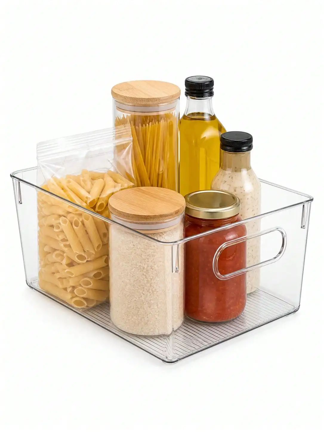 4-Pack Clear Storage Bins with Handles, Open-Top Organizer Set for Craft Room, Sewing Supplies and Hobby Storage