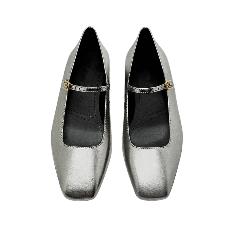 

Jenny & Dave, минималистичные женские лоферы, женские туфли Мэри Джейн на плоской подошве из натуральной кожи во французском стиле ретро с квадратным носком