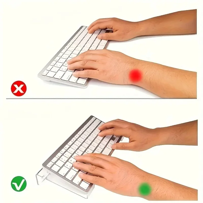 1pc Clear Acrylic Keyboard Stand - Ergonomic Tilted Design | PMMA Height Adjustable Tray for Home/Office