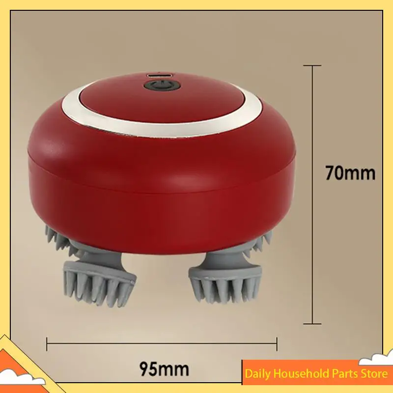 【تخفيضات كبيرة】مدلك رأس من السيليكون الناعم، سرعة قابلة للتعديل لتدليك فروة الرأس، ضوء أحمر للعناية بالشعر لوظيفة العجن