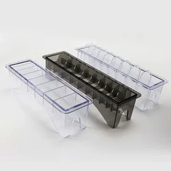 Caja de almacenamiento de peine de afeitar, pinza cortadora, estante de plástico, cabezal de aceite, herramienta de peluquería de posicionamiento, 1 Uds.