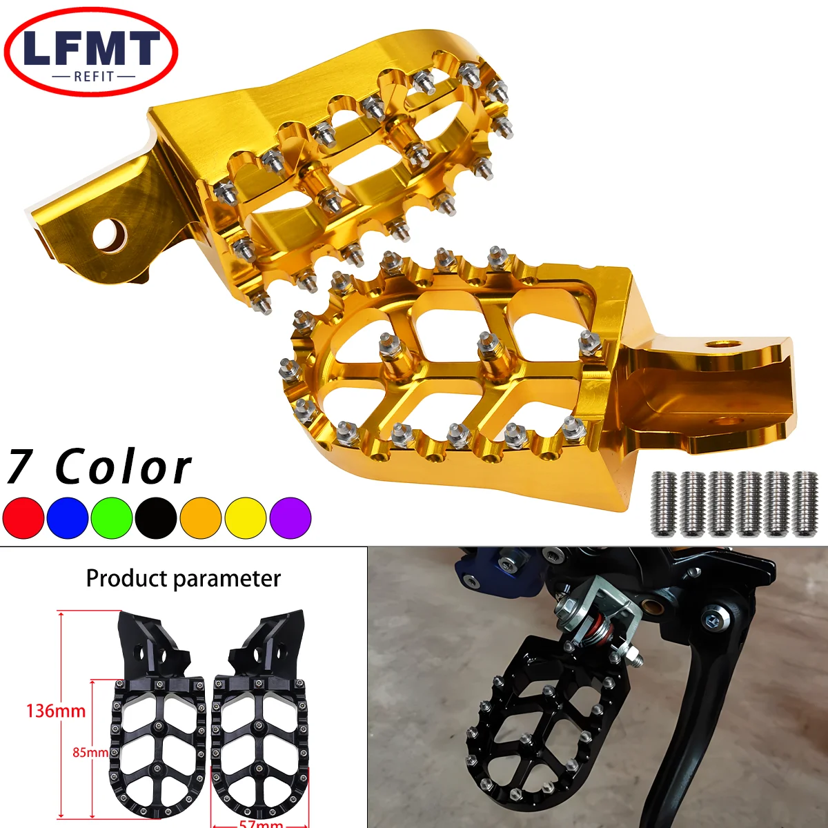 

Motorcycle CNC Modified Accessories Footpegs Foot Pegs Rests Pedals for Surron Sur-Ron Light Bee Electric Dirt Bike Footrest