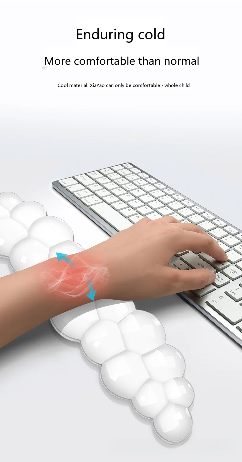 Cloud Silikon-Handgelenkauflage Tastaturunterlage Ergonomische Schreibtischunterlage für Büro und Gaming 5 Transparente Farben Einzelset – Detail 5