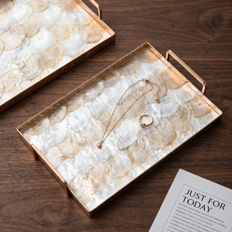 Natural Seashell Trays Entrance Hall Key Storage Tray Dressing Table Jewelry Organizer Tray Household Tabletop Ornament Trays