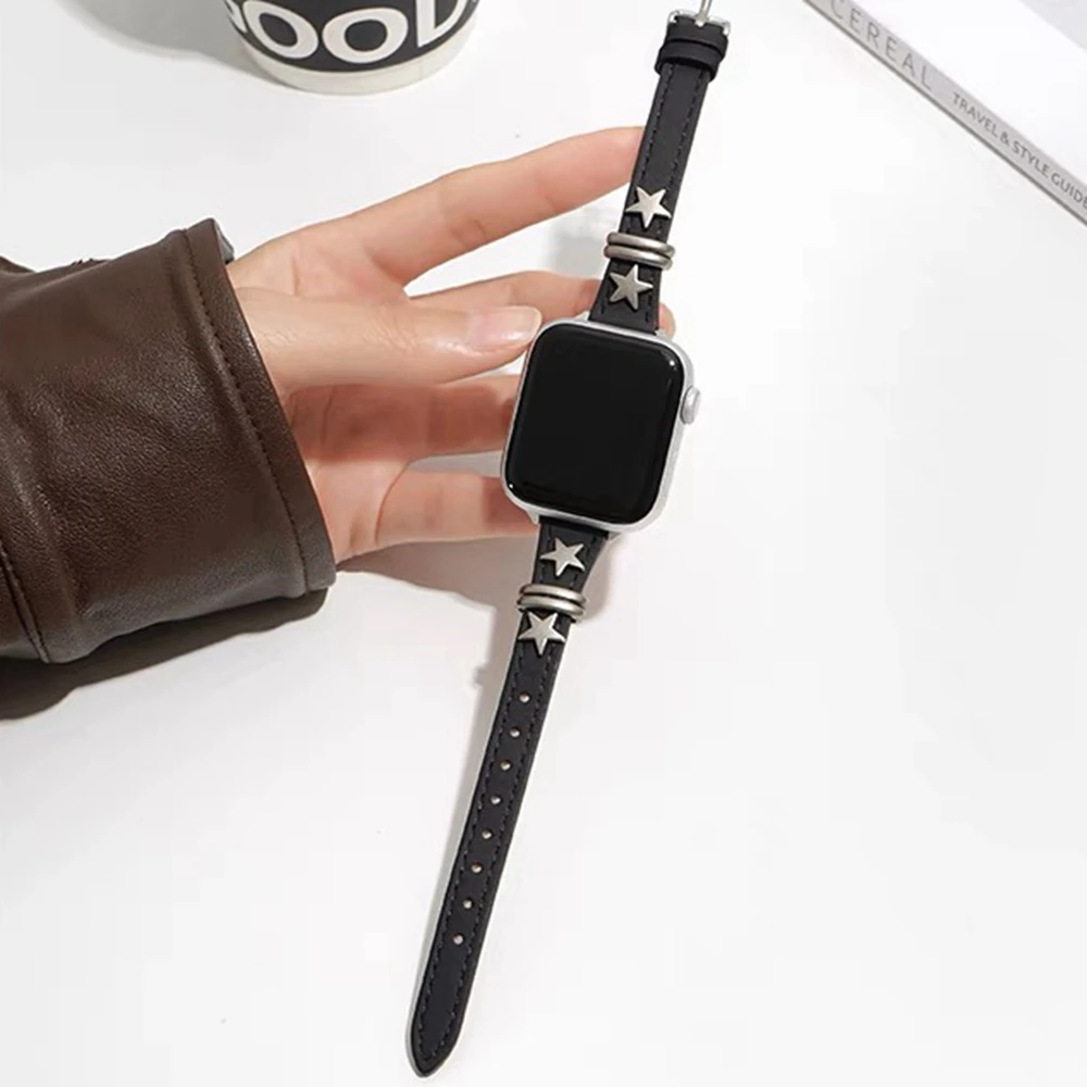 Correa For Apple Watch band for women Series Ultra 11/10/9/8/7/6/5/4/3/2 SE Leather Loop 38mm 40mm 41mm 42mm 44mm 45mm 46mm 49mm image 6