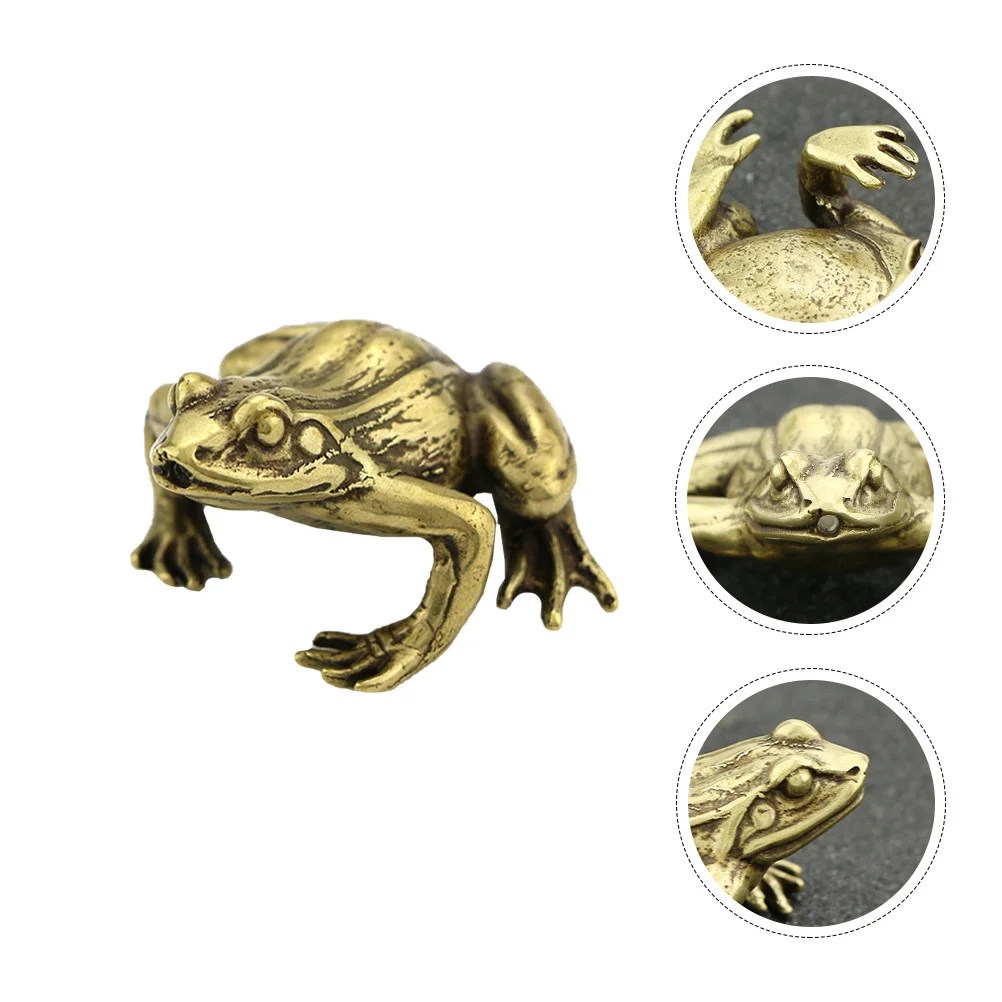 

1Pcs Copper Frogs Ornament Delicate Tabletop Decoration Paperweight Desktop Ornaments Creative Handicraft Auspicious